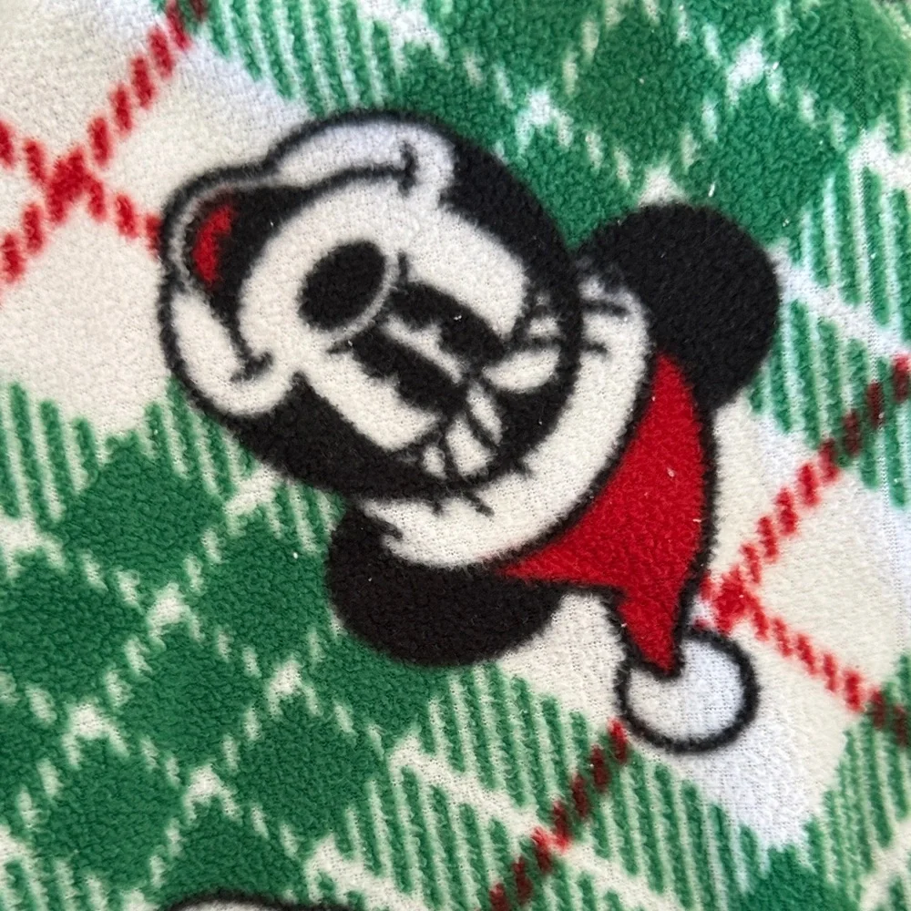 Disney 100 Mickey Mouse and Minnie Green and Red Plaid Pajama Set